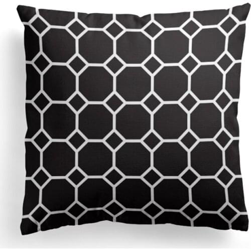Classic geometric stripe polka dot digital printed sofa decorative black and white cushion covers decorative