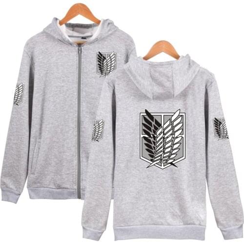 2021Japan anime attack on titan men women zipper hoodies streetwear sweatshirts boy / girls hooded legion costume zipper tops