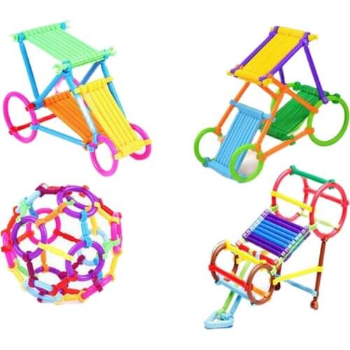 256pcs/set Plastic DIY Model Building Blocks Sticks Assemblage Construction Bricks Intelligence Educational Toys for Kids Gifts