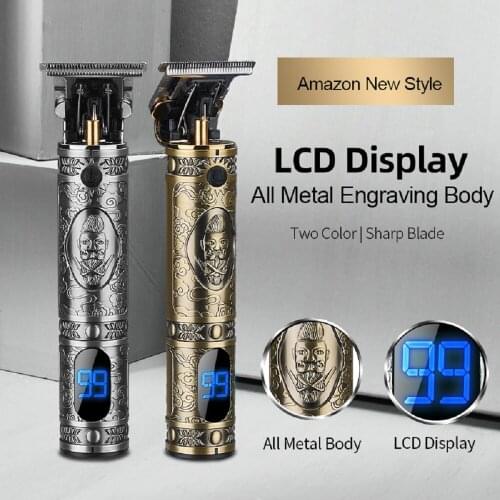 Hair Beard Trimmer For Men Barber Electric Shaving T-Outliner Men LCD Hair Clippers Rechargeable Hair Cutting Machine 4 Types