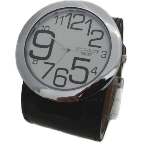 Fashion Top Quality Womage Brand Big Watch 8 Colors Leather Strap Military Big Round Dial Quartz Wristwatches For Women Men Hot