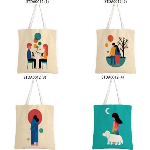 Cartoon couple Tool bag Womens beach bag closet organizer Shopping bag Bag in the maternity hospital Handbag closet organizer