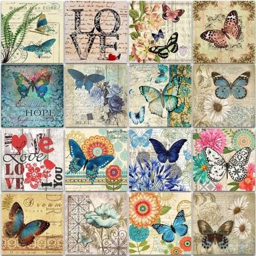 5D Diamond Painting Kit landscape flame animal Wolf flower Love butterfly Full Square&Round embroidery mosaic Cross stitch Paint