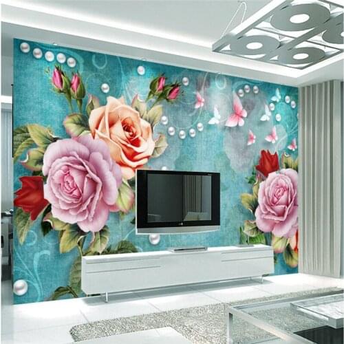 Beibehang Custom Mural wallpaper for any size abstract modern minimalistic hand drawn flower 3D living room TV back wallpaper