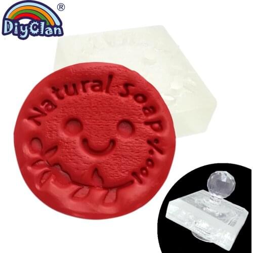 Natural soap Clear chapter soap making tools customize handmade Resin stamp with handle natural soap diy patterns Z0159XN