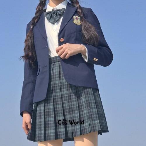 [Nori] Girls Summer High Waist Pleated Plaid Skirts Women Dress For JK School Uniform Students Cloths