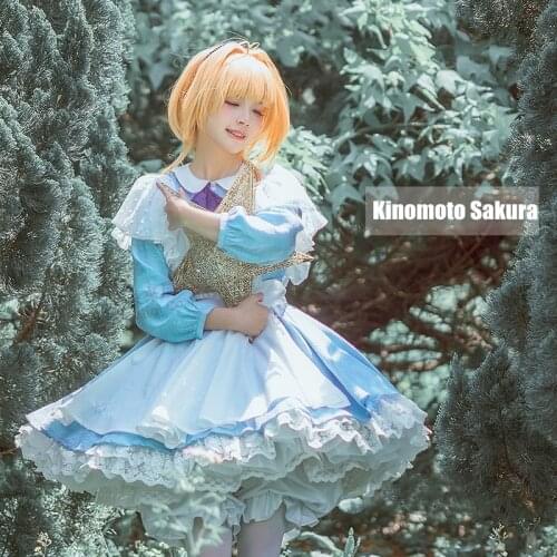 New Anime Cardcaptor Sakura Cosplay Costume Kinomoto Sakura Cosplay Lolita Dress Carnival Halloween Costumes for Women S-L