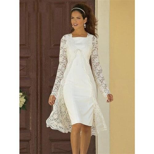 Ivory Mother Of The Bride Dresses 2019 Lace Jacket Knee Short Mothers Dresses For Wedding vestidos de madrinha