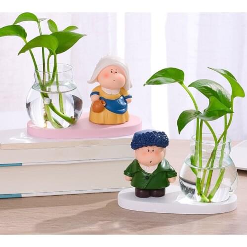 Artist Resin Desktop Decorative Accessories Glass Hydroponic Plants Living Room Bedroom Office Desk Top Accessories Home Decore