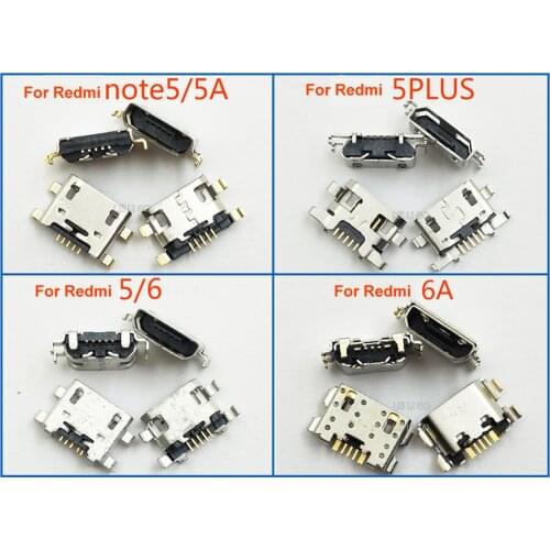 For Xiaomi Redmi 4A 4X 5 plus 5plus 6 Note 5A Mini Micro USB connector 5pin USB jack socket female charging port power plug dock