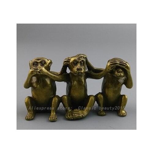 Three wise monkeys hear see speak no evil 3 monkey 8cm