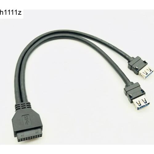 USB3.0 Cable USB Connector for PC Front Panel USB Hub USB 3.0 20pin Header Dual Port USB3 Adapter Fixed Foot for DIY Panel Mount