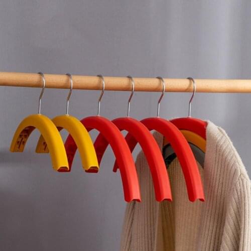 2Pcs Hanging Holder Three-Layer Multifunctional Plastic Rainbow Rotating Clothes Hangers for Bedroom