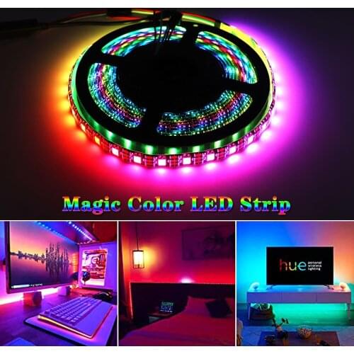 Waterproof SMD 5V 12V Magic RGB Color LED Strip Bluetooth APP Mobile Control Programmable LED Tape for Decoration