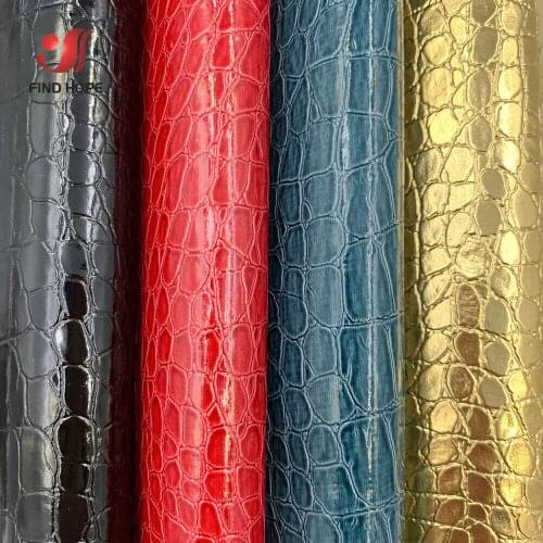Highlight Crocodile Pattern Faux Leather Sewing Fabric Vinyl Embossed Upholstery Wallet Box Bag Craft DIY Material Bows Sheets