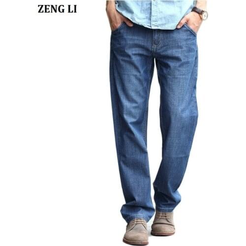 ZENGLI Mens Classic Jeans Straight Full Length Casual Brand Spring Denim Jeans Man Trouser Autumn Cowboy Pant Big Size 28-48