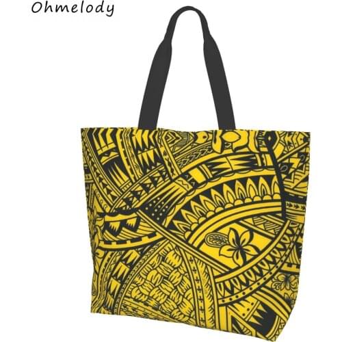 Polynesian Hawaii Style Womens Beach Bags Large Foldable Travelling Totes Bag Shoulder Handbags Ladies Shopping Totes