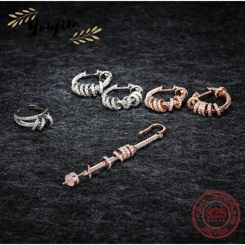 New Womens Zircon Ear Clips Earrings Luxury Fashion Monaco Exquisite Jewelry Gift 925 Silver