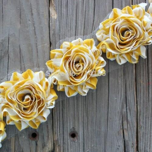 1yard DIY shabby flower Chiffon Flower Shabby Rose Trim hair flower/headband/shoes(004)