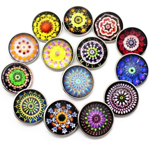 10pcs/lot Classic decorative pattern bordure Snap Button Glass Snap Buttons Fit bangle 18mm/20mm DIY Snap Bracelet Jewelry