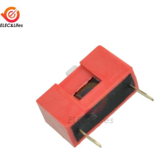 10Pcs Slide Type Switch Module 2.54mm 2 Bit Position Way DIP Red Pitch Toggle Switch Red Snap Switch