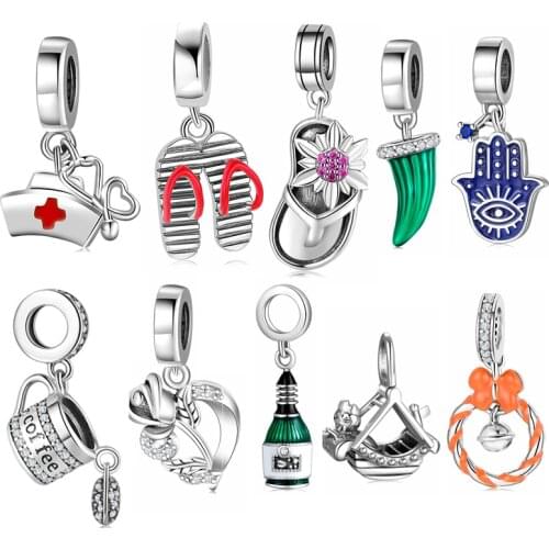 100% 925 Sterling Silver Little Coffee cup heart pendants charms For fine Jewelry Bracelet Making bead Diy women Accessories