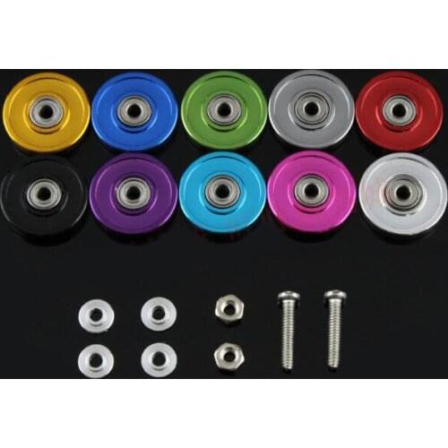 2 Pairs 13mm Aluminium Ball-Race Rollers(Ringless) Guide Rollers 94860 94897 Spare parts for Tamiya Mini 4WD RC Car Model