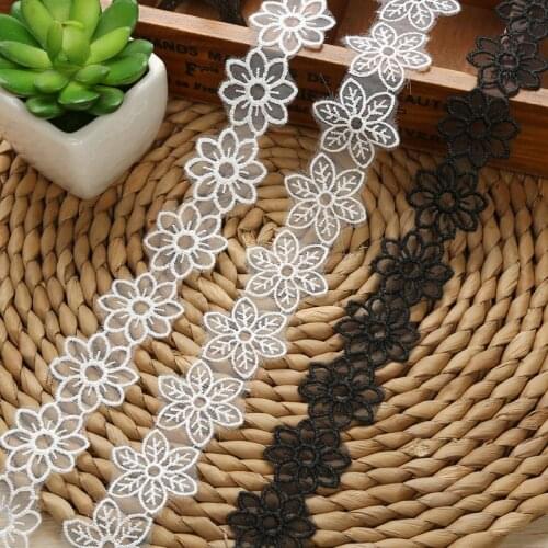 20Yards Mesh Tulle Venise Embroidery Flower Applique Lace Patch Sewing DIY Trim for Hat Shoes Accessories 6cm