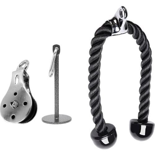 3Set Pulley Cable System Gym Fitness LAT Pull Down Rope Loading Pin Weight Stand