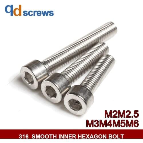316 M2M2.5M3M4M5M6 smooth inner hexagon stainless steel inner hexagon Bolt screw GB70 DIN912