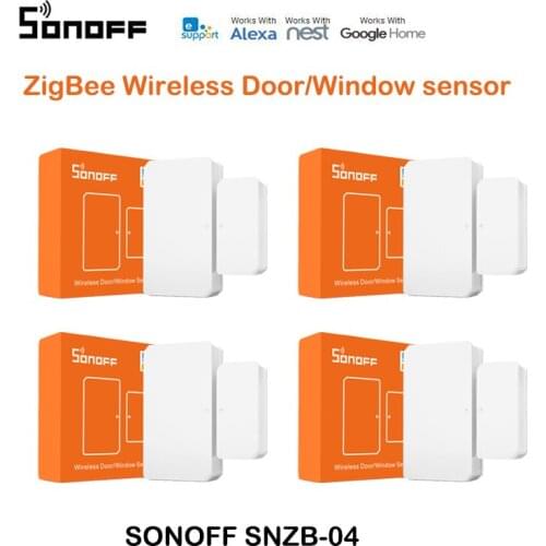 4pcs SONOFF SNZB-04 smart Zigbee door sensor detector Mini Door Window Sensor need SONOFF zbbridge controlled by eWelink APP