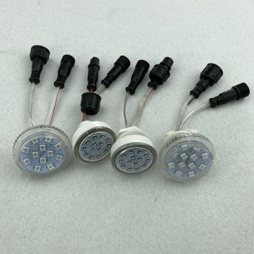 Addressable 45mm led pixel light;DC12V/24V; IP67;UCS1903/WS2811 IC;clear cover;with 10cm long 3 core waterproof pigtails