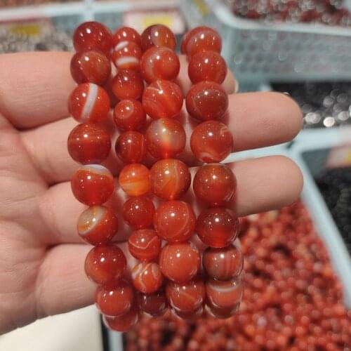 1pcs 8mm Natural Red Sardonyx Carnelian Agates Stone Bracelet Energy For Women Gift