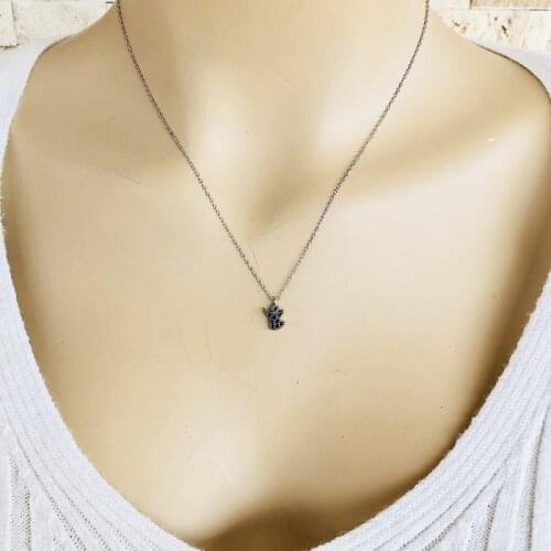 Black Spiritual 925 Sterling Silver Necklace Women Girls Gift Jewelry Accessories Fashion Handmade Elegant Chain