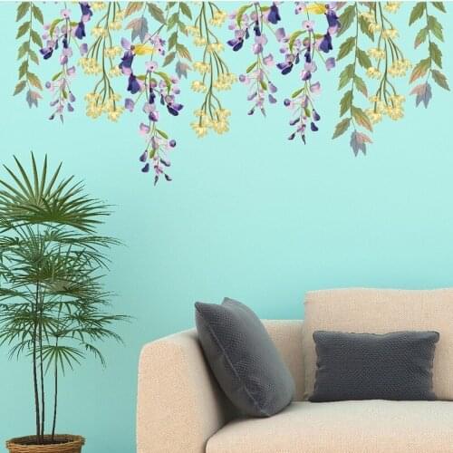 Flower Vines Wall Stickers Nordic Style for Living Room Kids Room Wedding Wall Decal Baby Nursery Wall Decor Poster Mural