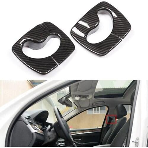 For BMW 5 Series 2011-2017 Car Seat Safety Belt Decoration Frame Cover Bezel Styling Interior Accessory ABS Carbon Fiber Style