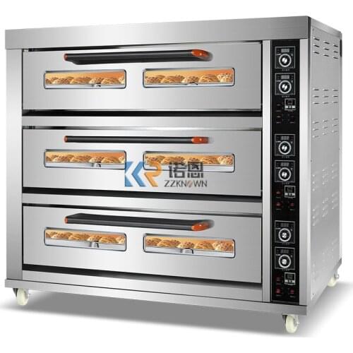 3 Decks 12 Trays Gas Baking Oven Commercial Large Kitchen Equipment Pizza Cake Oven Moon Cake Bread Bakery Machines with Steam