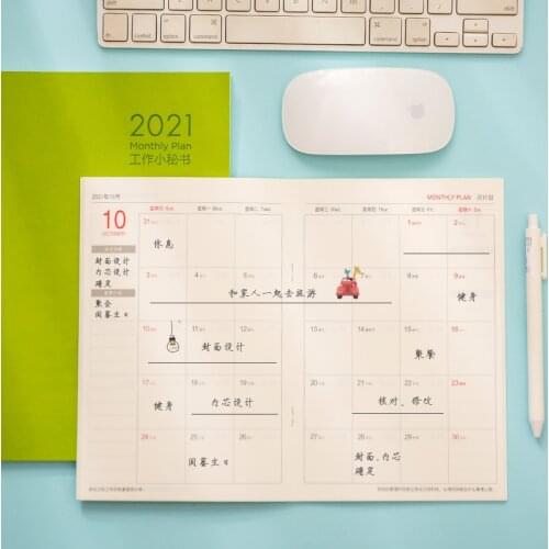 Kawaii 2021 2022 Planner Notebook Agenda Daily Weekly Monthly Journal A5 Meeting Book Girl School Supplies Stationery Gift