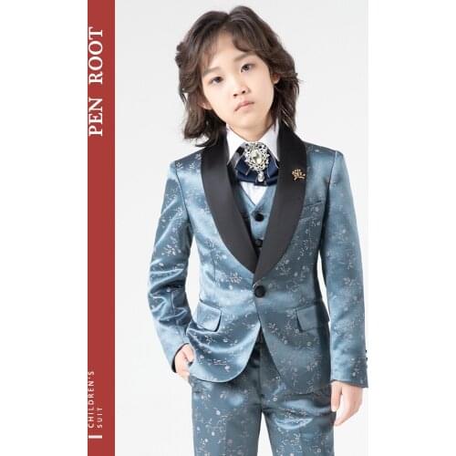 Flower Boys Suit Set For Wedding Dress Formal Costume Piano Performance Children Tailor Made Top Qulity