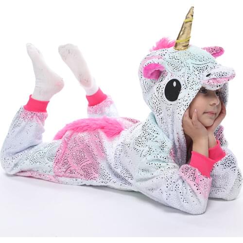 Baby Girl Clothes кигуруми Children Unicorn Pajamas Winter Animal Cartoon Sleepers Licorne Panda Onesie Kids Costumes Jumpsuit