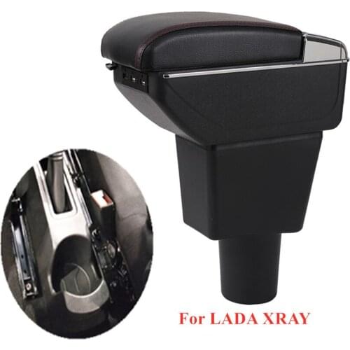 Armrest Box For LADA XRAY Car Decoration Central Armrest Storage Box chargeable USB Cup holder Ashtray Modification Accessories