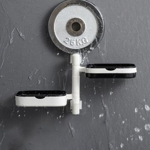 Rotate Soap Holder Drain Rack Sponge Storage Rack Wall Mounted Free Punch Soap Shelf Basket Organizer Bathroom Kitchen