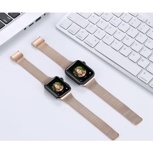 For Apple Watch Milanese Stainless Steel Slim Strap Band 44mm 40mm Bracelet For iWatch Series 6 5 4 3 2 SE Watchband