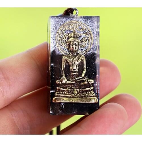 Handmade Obsidian Orgone Necklace Buddha Orgonite Pendant Energy Chakra Jewelry Emf Protection Orgone