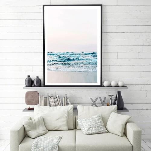 Nordic Decoration Seascape Ocean Wave Wall Art Canvas Poster and Print Canvas Painting Decor Picture for Living Room Home Decor