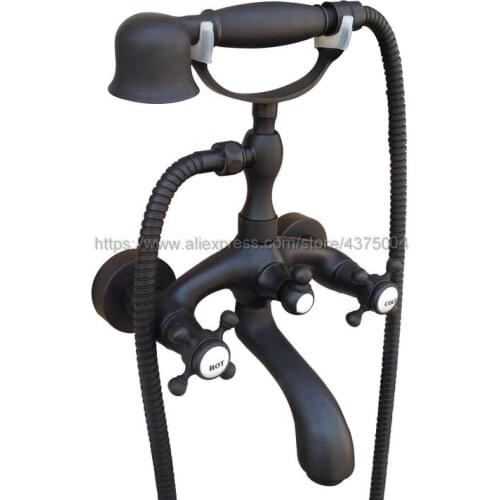 Bathtub Faucets Wall Mounted Oil Rubbed Bronze Bathtub Faucet With Hand Shower Bathroom Bath Shower Faucets Ntf565