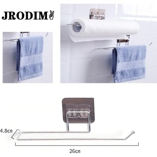 Towel Rack Toilet Paper Holder Hanger Bathroom Free Punch Toilet Roll Paper Hanging Towel Dish Cloth Rag Storage Rack Holders