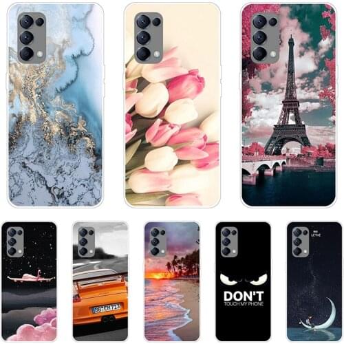 For OPPO Reno 5 5G Case Reno5 4G Bumper Silicone TPU Soft Phone Cover For OPPO Reno 5 CPH2145 Cases Cartoon fundas CPH2159 Coque