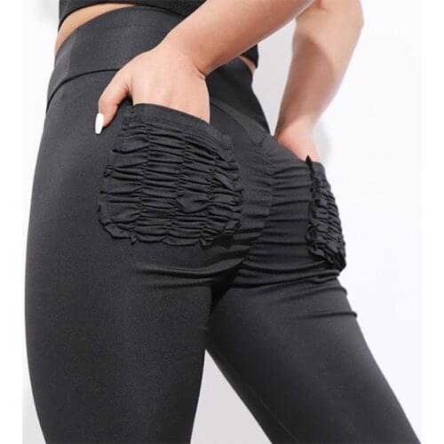 CHRLEISURE Sexy Push Up Fitness Leggings Women Pants High Waist Sporting Leggins Workout candy color Leggings Pockets S-XL