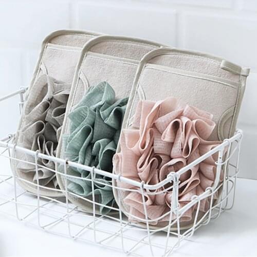 1Pcs Bathroom Accessories Viscose+Sponge+PE 3colour Exfoliating Dual Purpose for Shower Scrub Bath Towel Bath Flower
